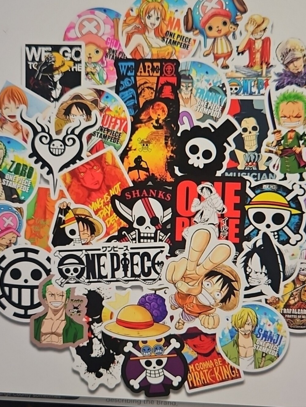 One Piece Inspired Fan ART Multicolor Anime Stickers